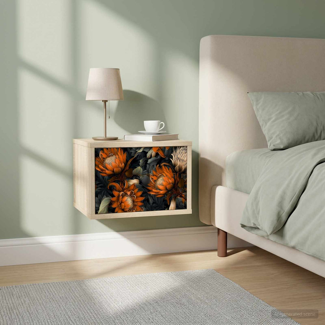 Vægmonteret natbord LOCHEM 2 stk. Sonoma-eg 36 x 33 x 25 cm