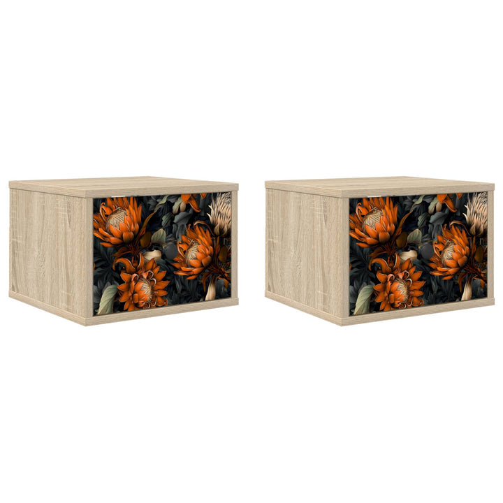 Vægmonteret natbord LOCHEM 2 stk. Sonoma-eg 36 x 33 x 25 cm