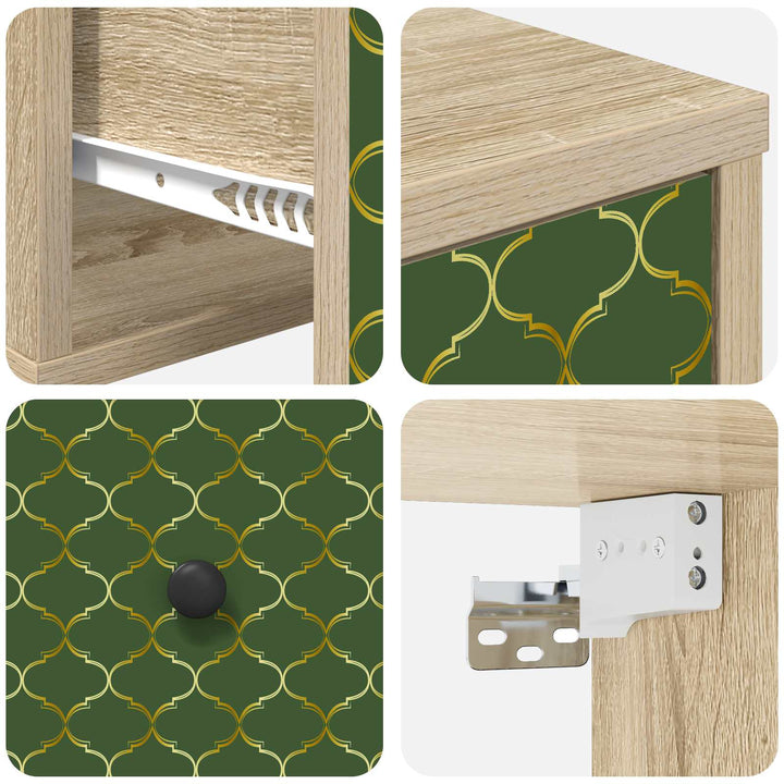 Vægmonteret natbord GELEEN 2 stk. Sonoma-eg 36 x 33 x 25 cm