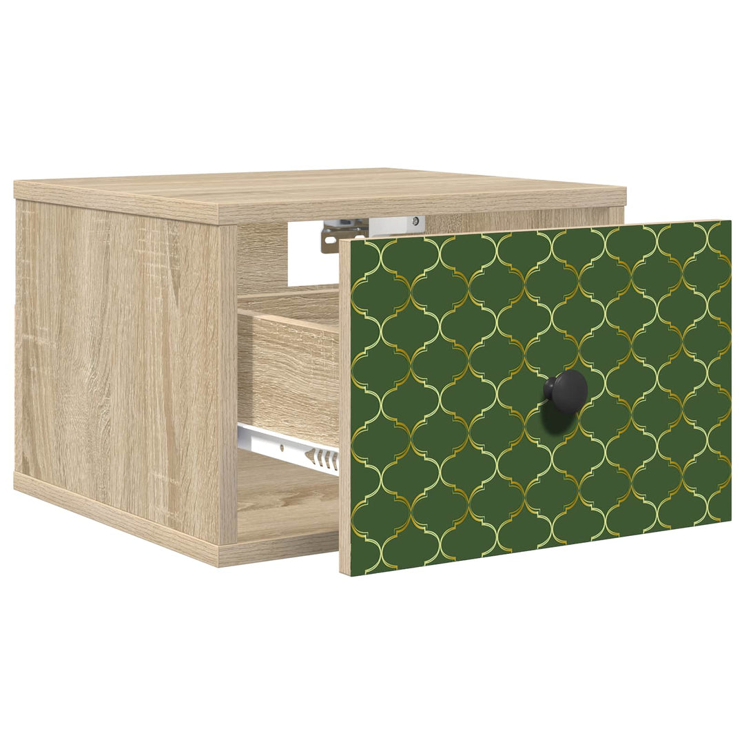 Vægmonteret natbord GELEEN 2 stk. Sonoma-eg 36 x 33 x 25 cm