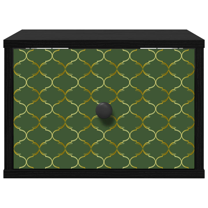 Vægmonteret natbord GELEEN 2 stk. Sort eg 36 x 33 x 25 cm