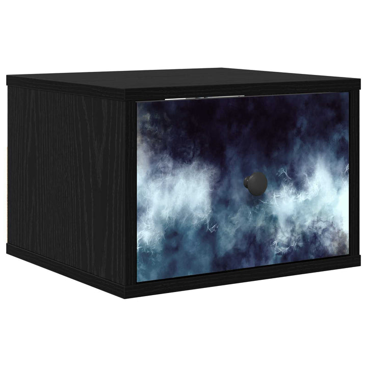 Vægmonteret natbord RAALTE Sort eg 36 x 33 x 25 cm