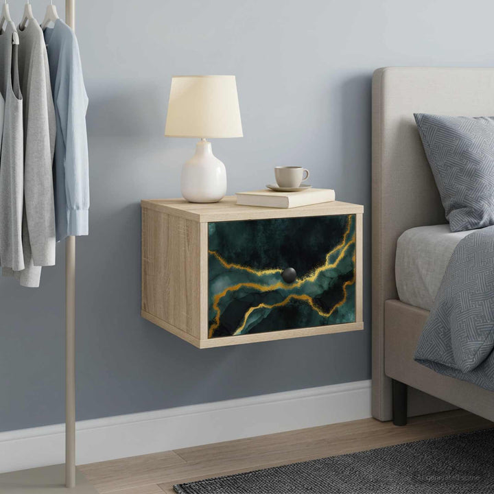 Vægmonteret natbord WIJHE 2 stk. Sonoma-eg 36 x 33 x 25 cm