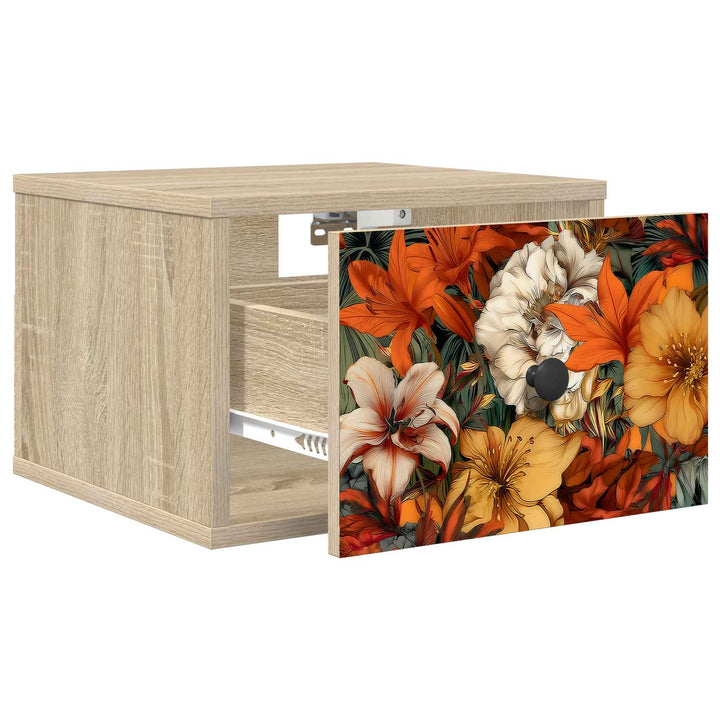 Vægmonteret natbord GENNEP Sonoma-eg 36 x 33 x 25 cm