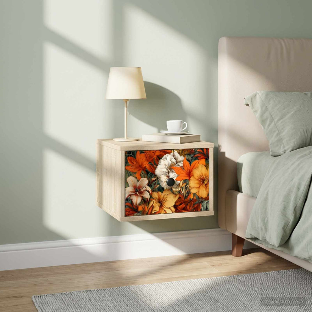Vægmonteret natbord GENNEP 2 stk. Sonoma-eg 36 x 33 x 25 cm