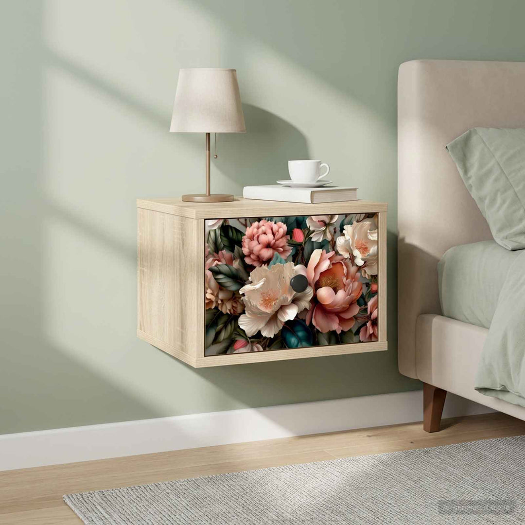 Vægmonteret natbord BORNE Sonoma-eg 36 x 33 x 25 cm
