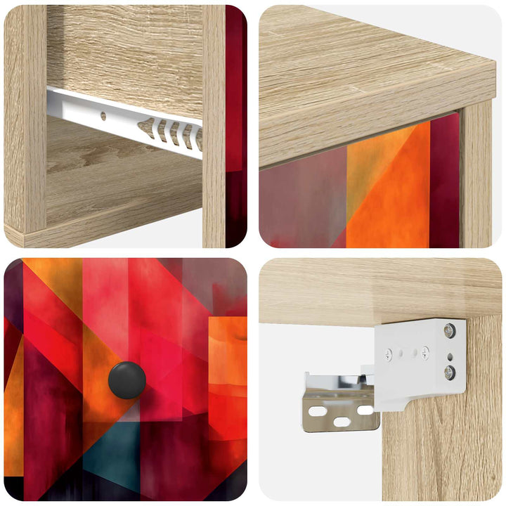 Vægmonteret natbord HEESCH Sonoma-eg 36 x 33 x 25 cm