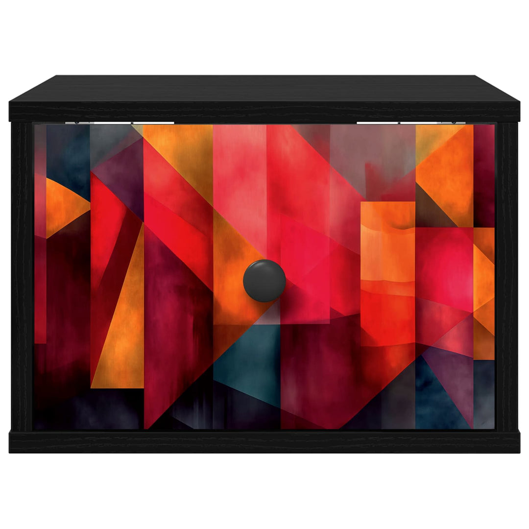 Vægmonteret natbord HEESCH 2 stk. Sort eg 36 x 33 x 25 cm