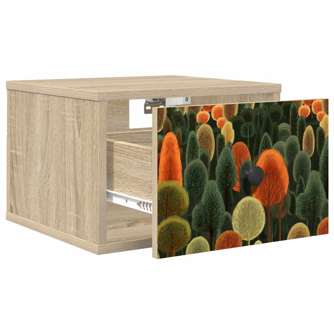 Vægmonteret natbord ZAANDAM Sonoma-eg 36 x 33 x 25 cm