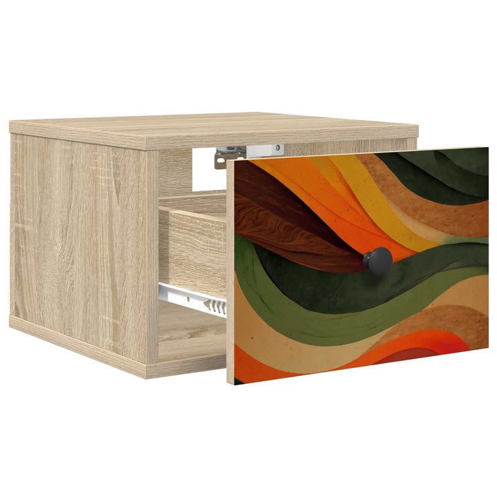 Vægmonteret natbord BONN Sonoma-eg 36 x 33 x 25 cm
