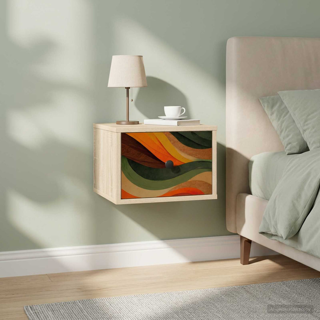 Vægmonteret natbord BONN 2 stk. Sonoma-eg 36 x 33 x 25 cm
