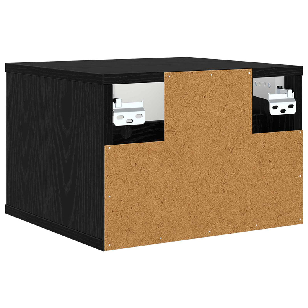 Vægmonteret natbord ESSEN Sort eg 36 x 33 x 25 cm
