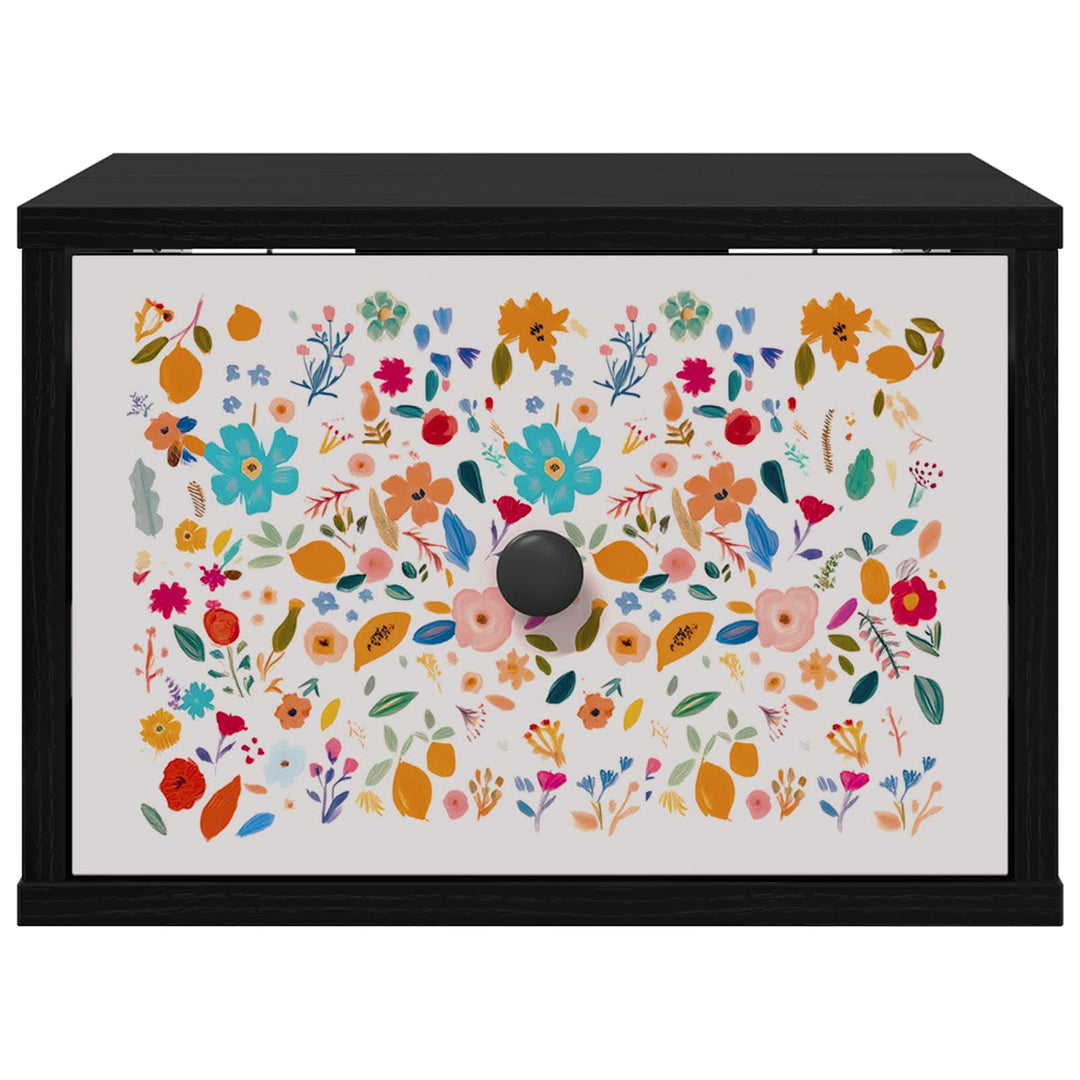 Vægmonteret natbord MAINZ Sort eg 36 x 33 x 25 cm