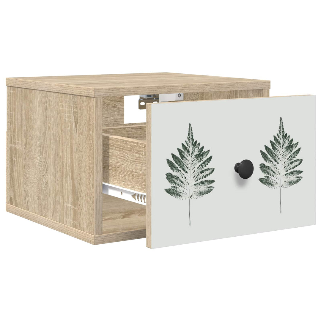 Vægmonteret natbord HANAU 2 stk. Sonoma-eg 36 x 33 x 25 cm