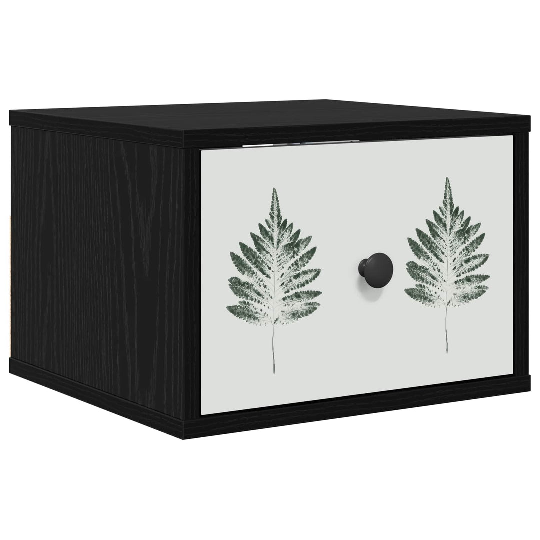 Vægmonteret natbord HANAU Sort eg 36 x 33 x 25 cm