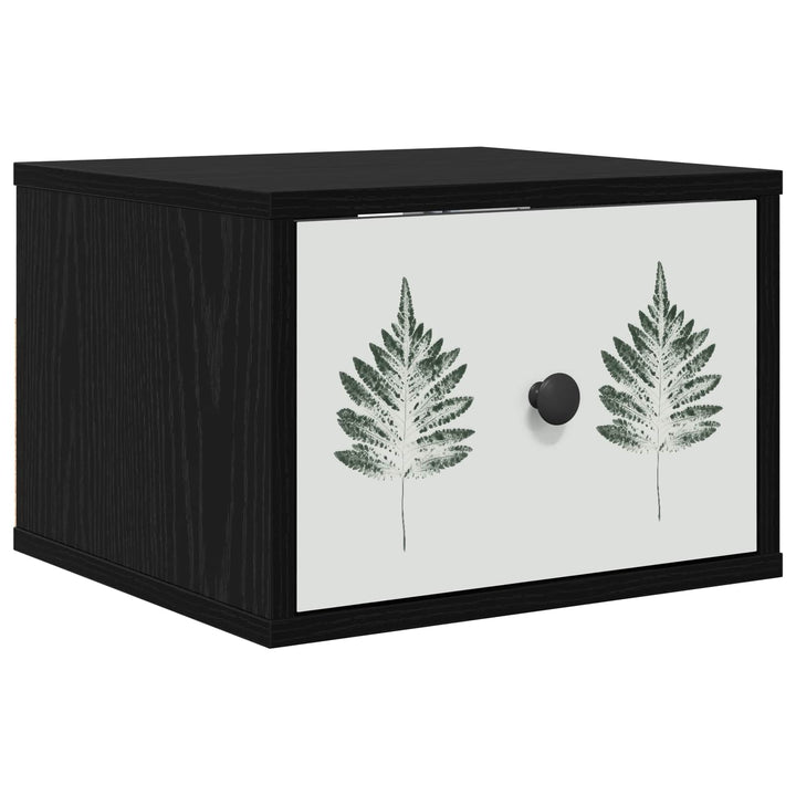 Vægmonteret natbord HANAU Sort eg 36 x 33 x 25 cm