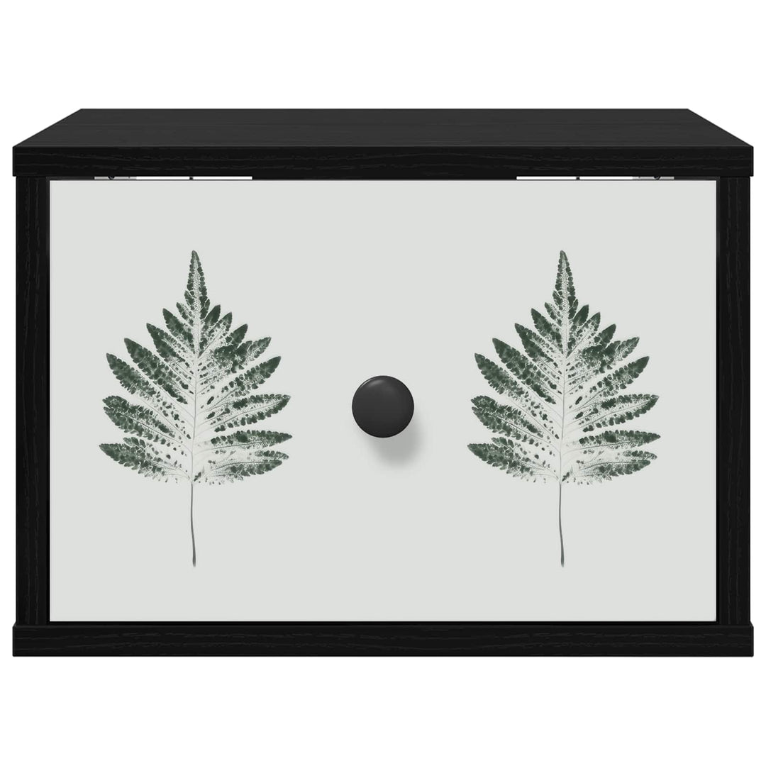 Vægmonteret natbord HANAU Sort eg 36 x 33 x 25 cm