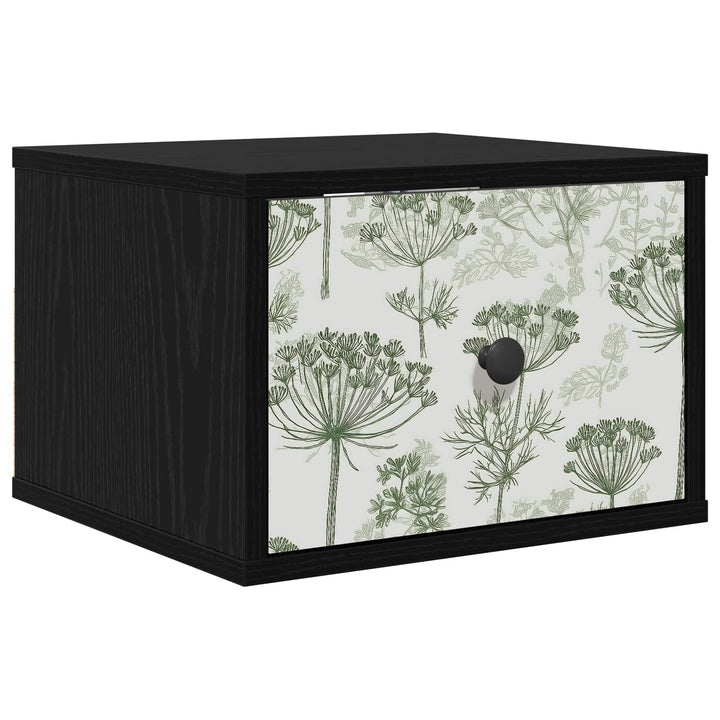 Vægmonteret natbord GOTHA Sort eg 36 x 33 x 25 cm
