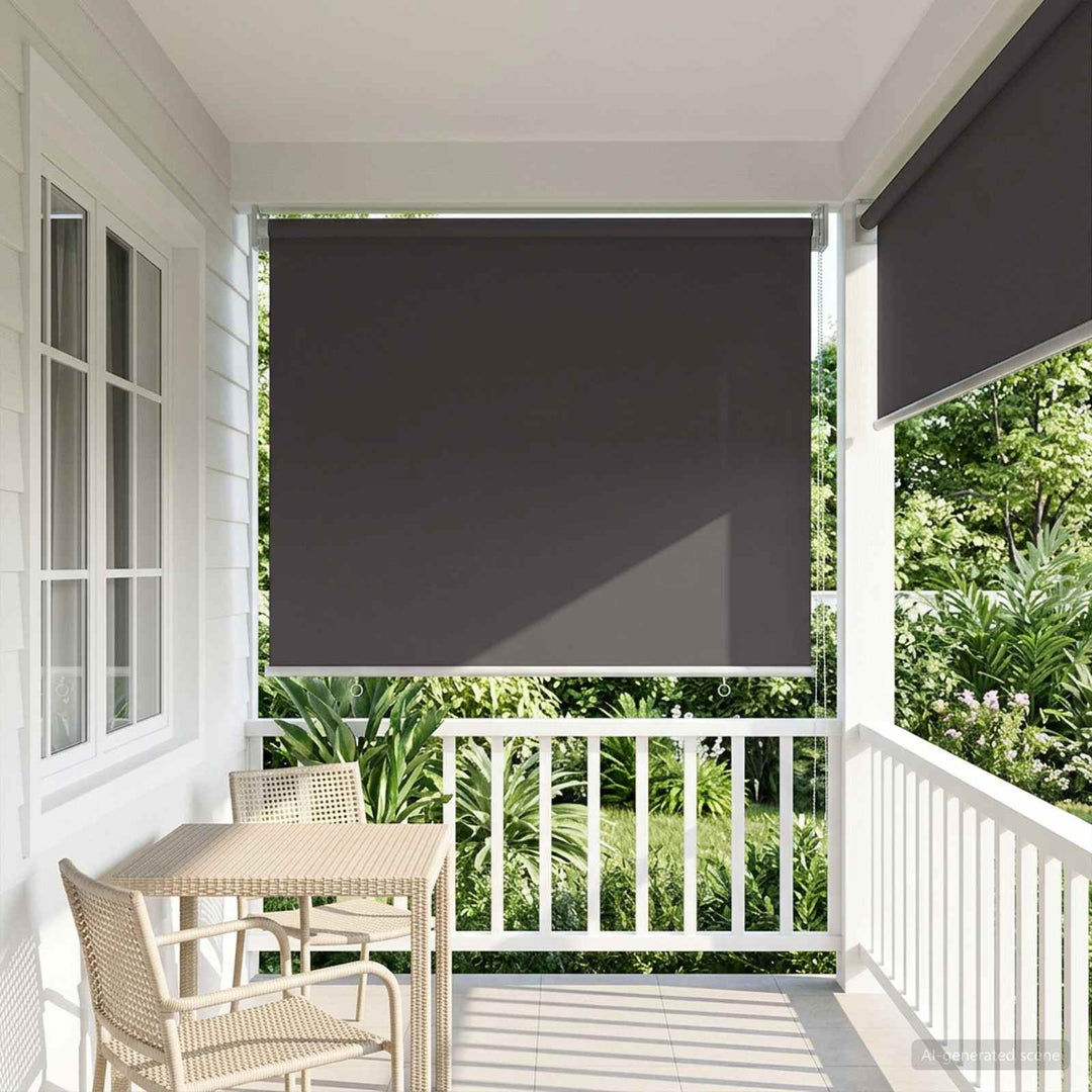 Udeterrasse Rullegardin UV Beskyttelse Antracit Polyester