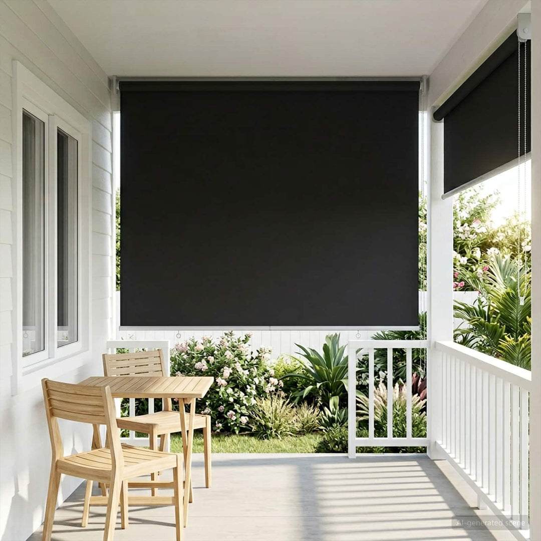 Udeterrasse Rullegardin UV Beskyttelse Antracit Polyester