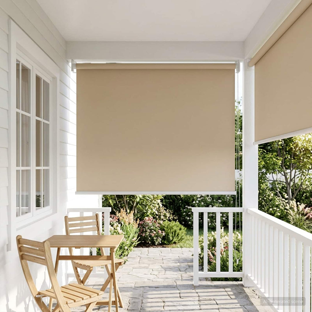 Udeterrasse Rullegardin UV Beskyttelse Beige