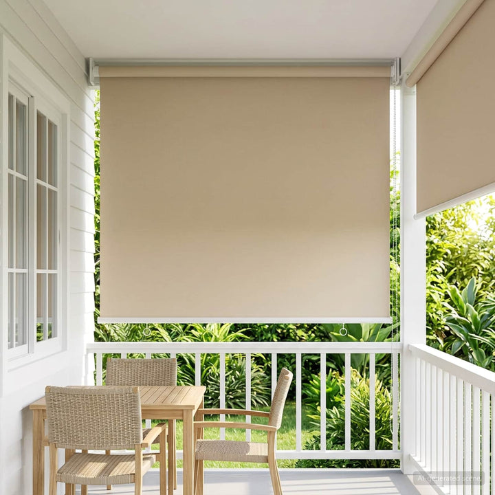 Udeterrasse Rullegardin UV Beskyttelse Beige Polyester
