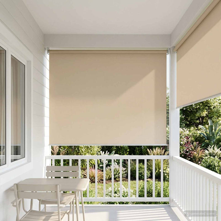 Udeterrasse Rullegardin UV Beskyttelse Beige Polyester