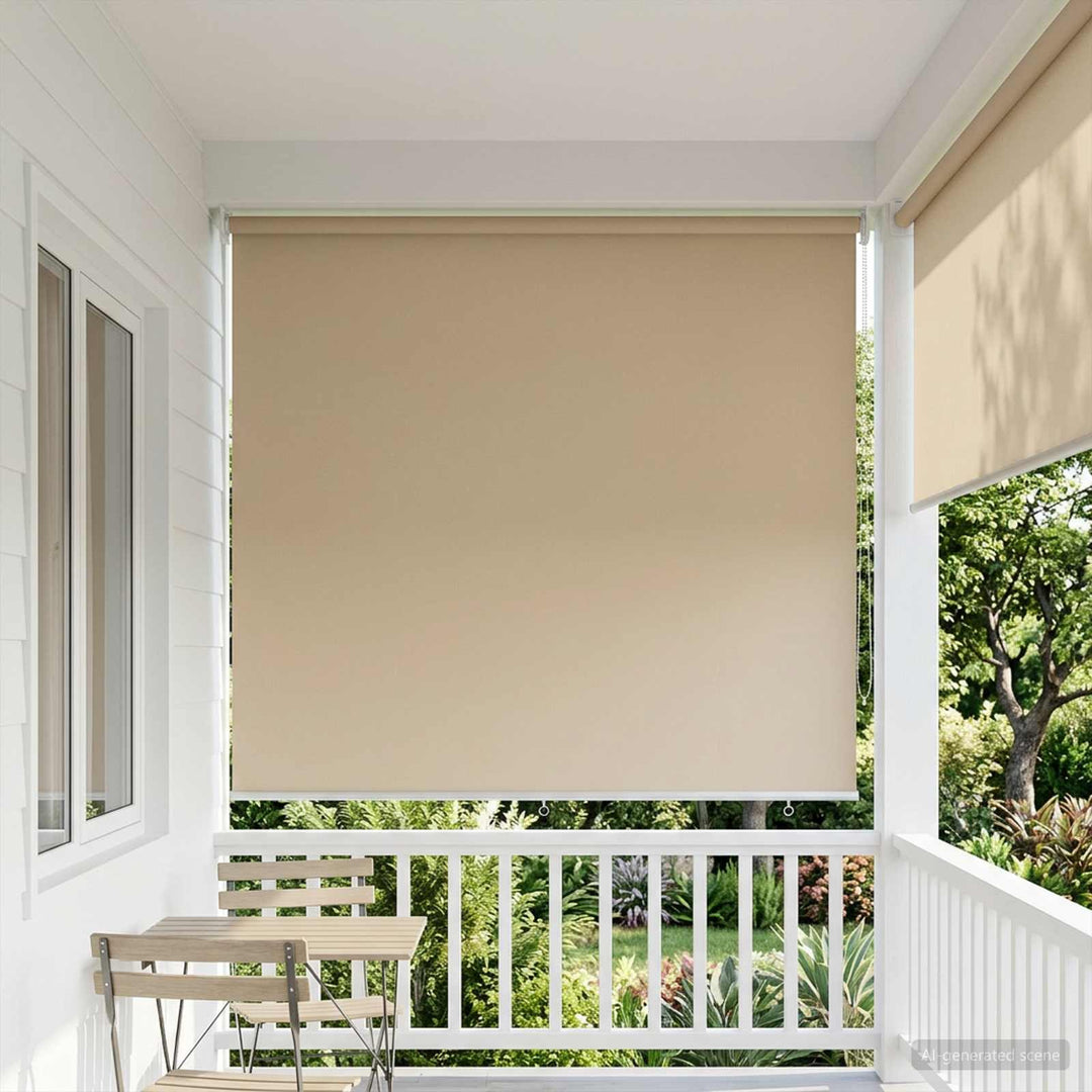 Udeterrasse Rullegardin UV Beskyttelse Beige Polyester