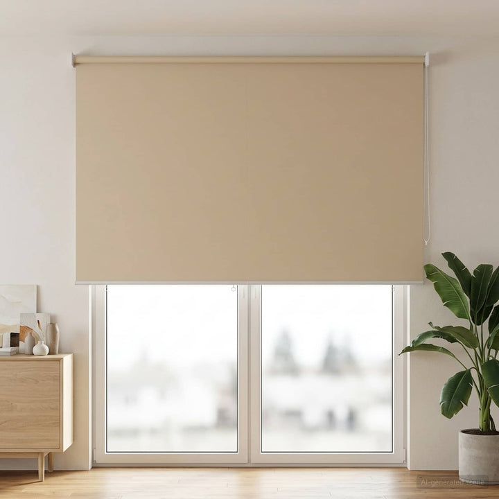 Udeterrasse Rullegardin UV Beskyttelse Beige Polyester