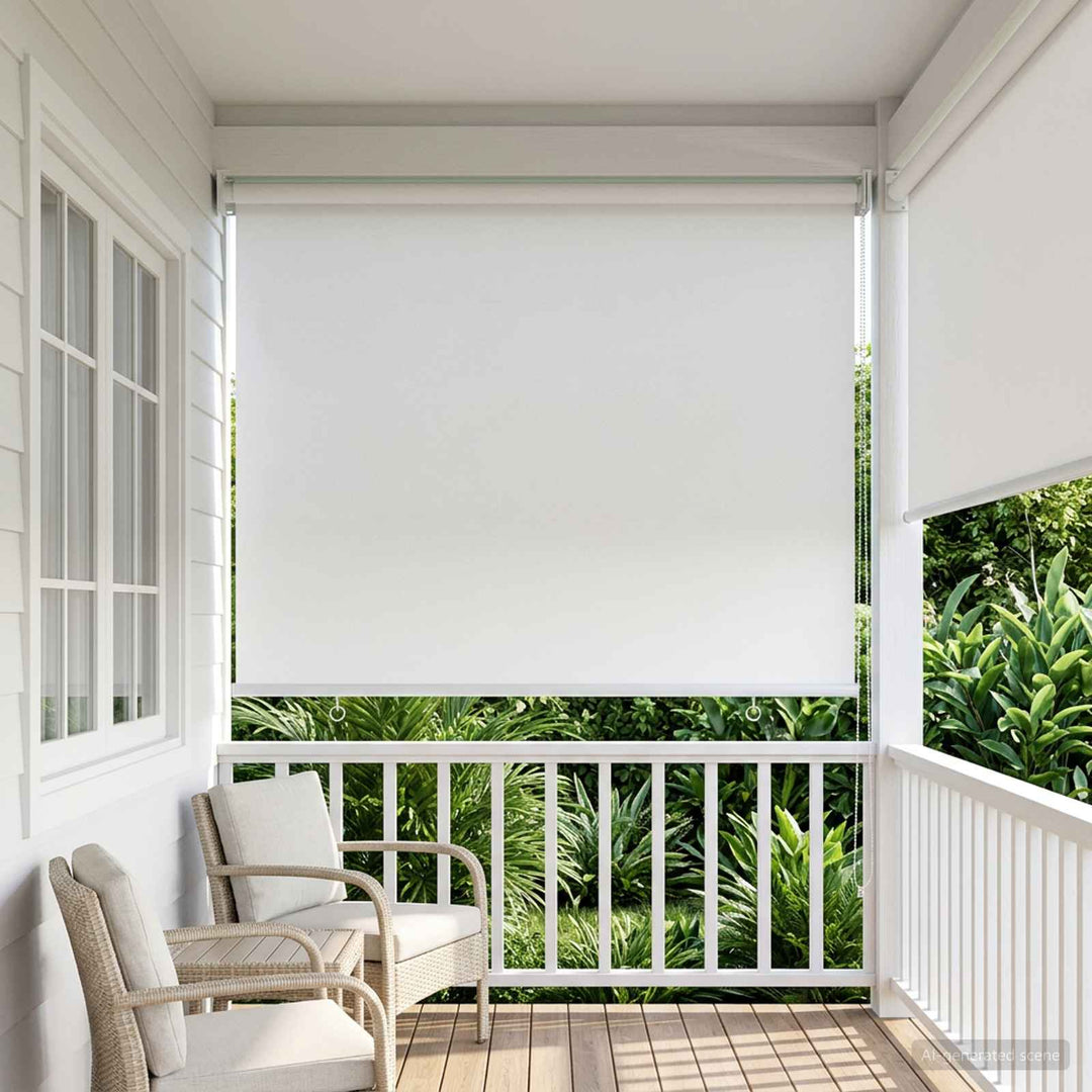 Udeterrasse Rullegardin UV Beskyttelse Hvid 85 x 230 cm (B x H)