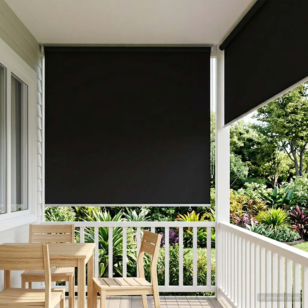 Rullegardin UV-beskyttelse Sort 180 x 230 cm Polyester