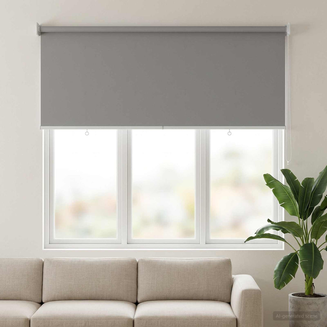 Rullegardin UV-beskyttelse Lysegrå 120 x 140 cm Polyester
