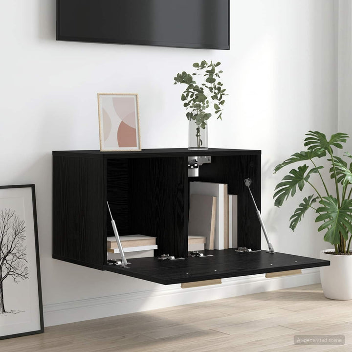 Vægskab Sort eg 60 x 36,5 x 35 cm Konstrueret træ