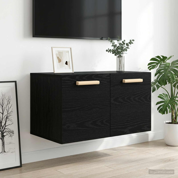 Vægskab Sort eg 60 x 36,5 x 35 cm Konstrueret træ