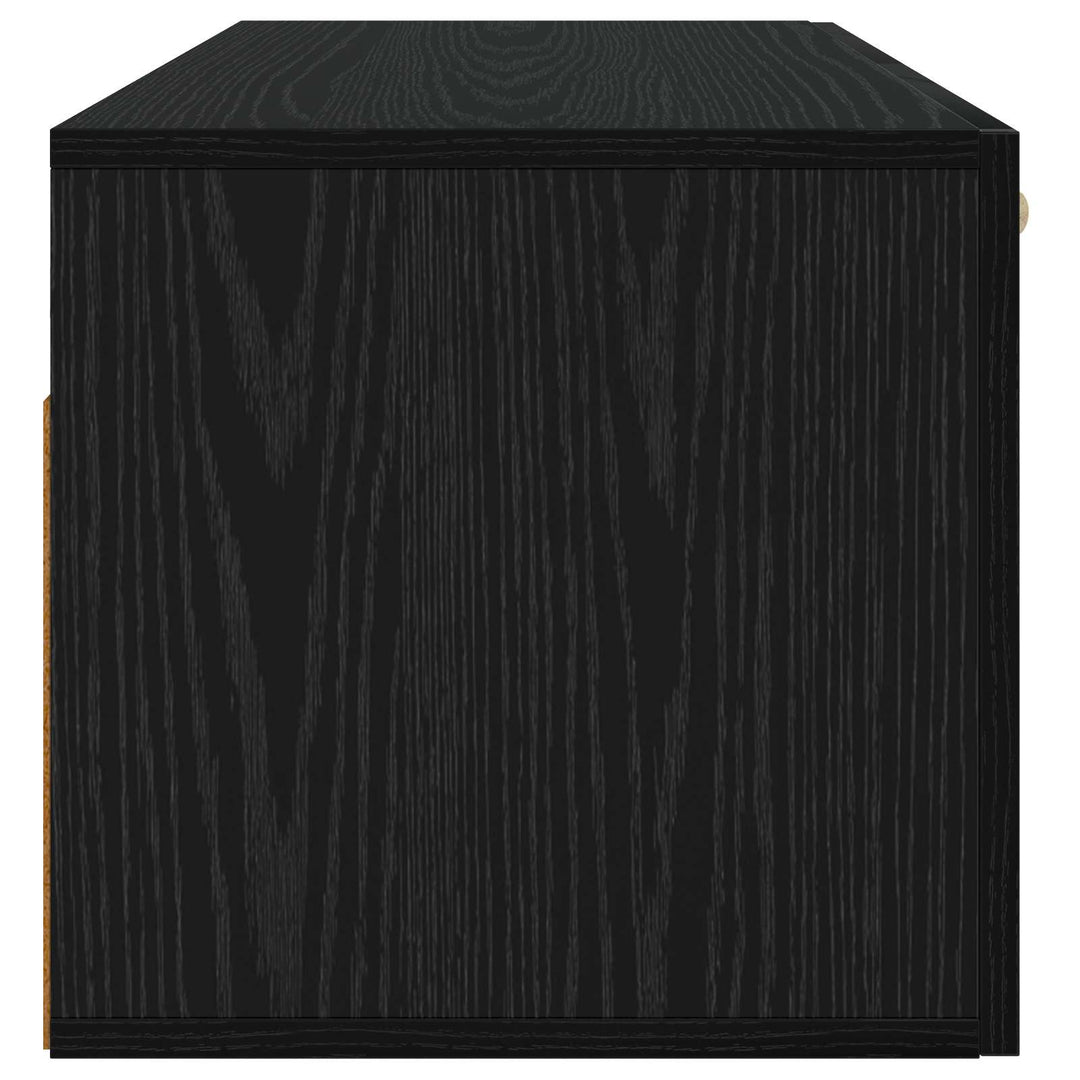 Vægskab Vægmonteret Sort eg 80 x 36,5 x 35 cm Konstrueret træ