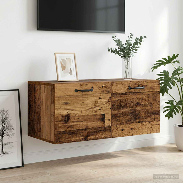Vægskab Vægmonteret Gammelt træ 80 x 36,5 x 35 cm