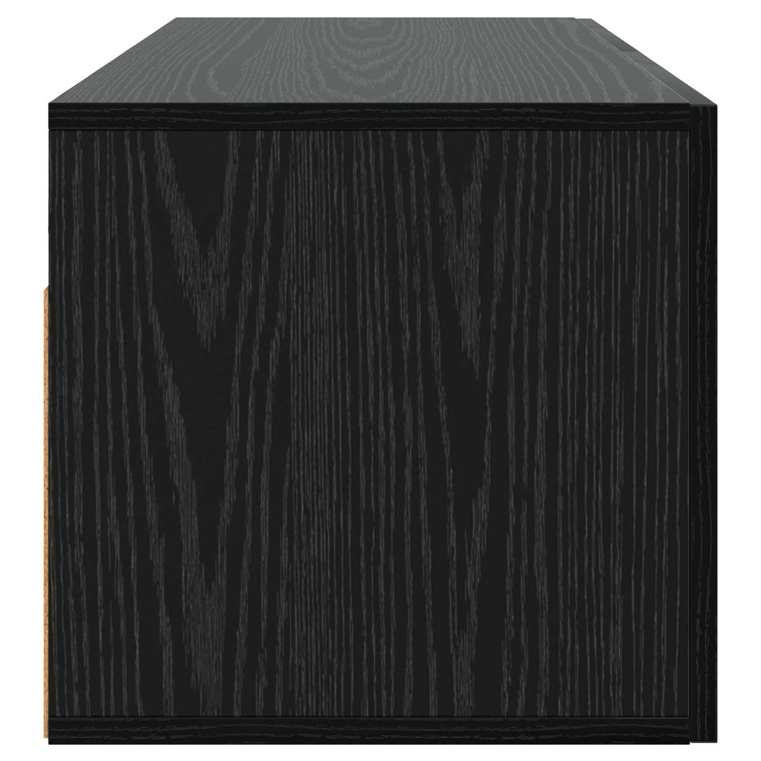 Vægskab Vægmonteret Sort eg 80 x 36,5 x 35 cm Konstrueret træ