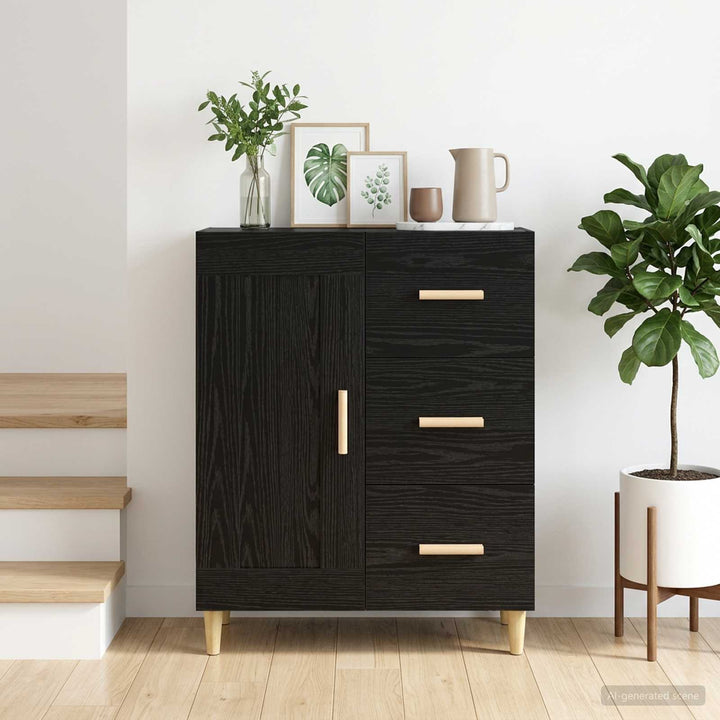 Sideboard Sort eg 69,5 x 34 x 90 cm Konstrueret træ