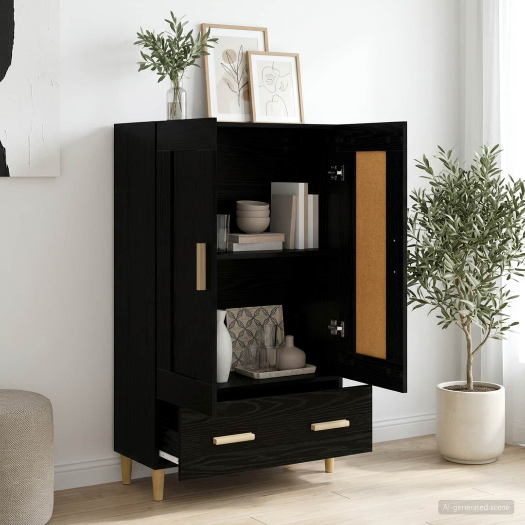 Highboard Sort eg 70 x 31 x 115 cm Konstrueret træ