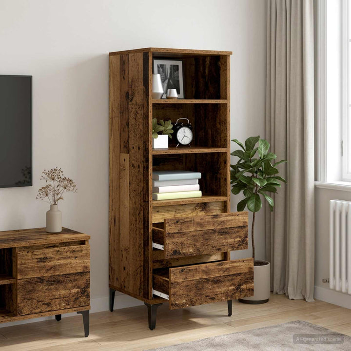 Highboard Gammelt træ 40 x 36 x 110 cm Konstrueret træ