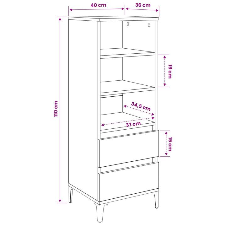 Highboard Artisan-eg 40 x 36 x 110 cm Konstrueret træ