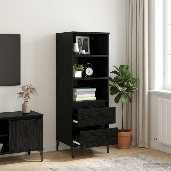 Highboard Sort eg 40 x 36 x 110 cm Konstrueret træ
