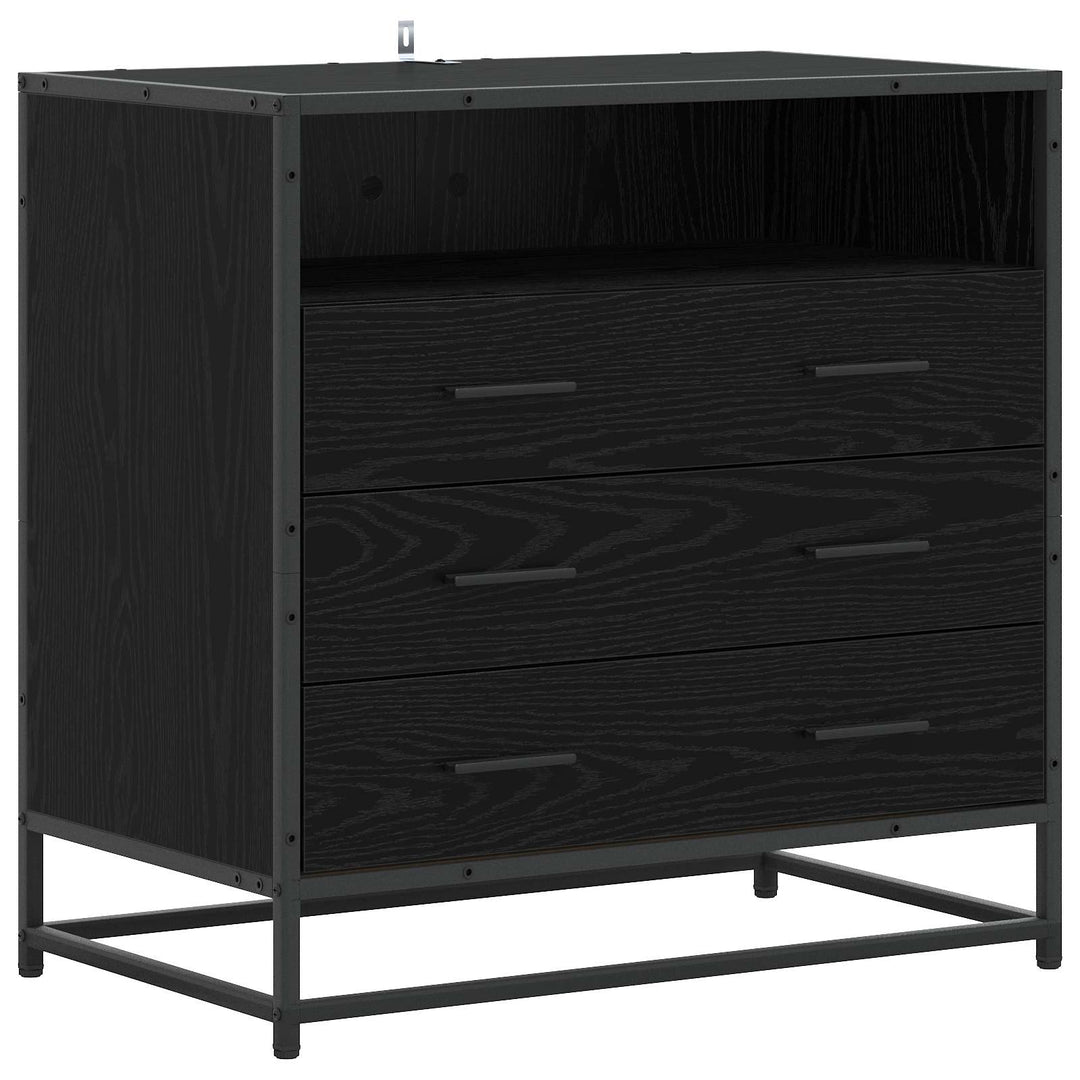 Skuffeskab 3-Skuffe Sort eg 70 x 41 x 70 cm Konstrueret træ