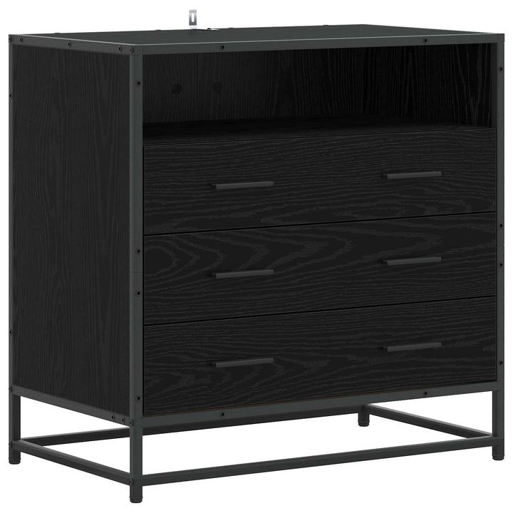 Skuffeskab 3-Skuffe Sort eg 70 x 41 x 70 cm Konstrueret træ
