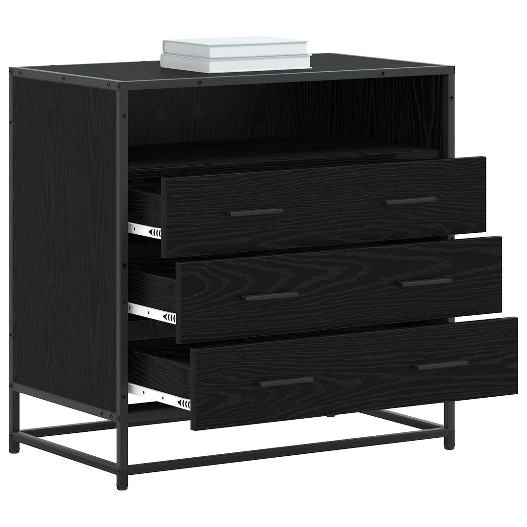 Skuffeskab 3-Skuffe Sort eg 70 x 41 x 70 cm Konstrueret træ