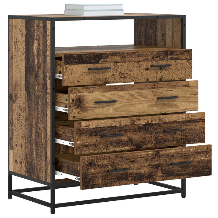 Skuffeskab 4-Skuffe Gammelt træ 70 x 41 x 83,5 cm