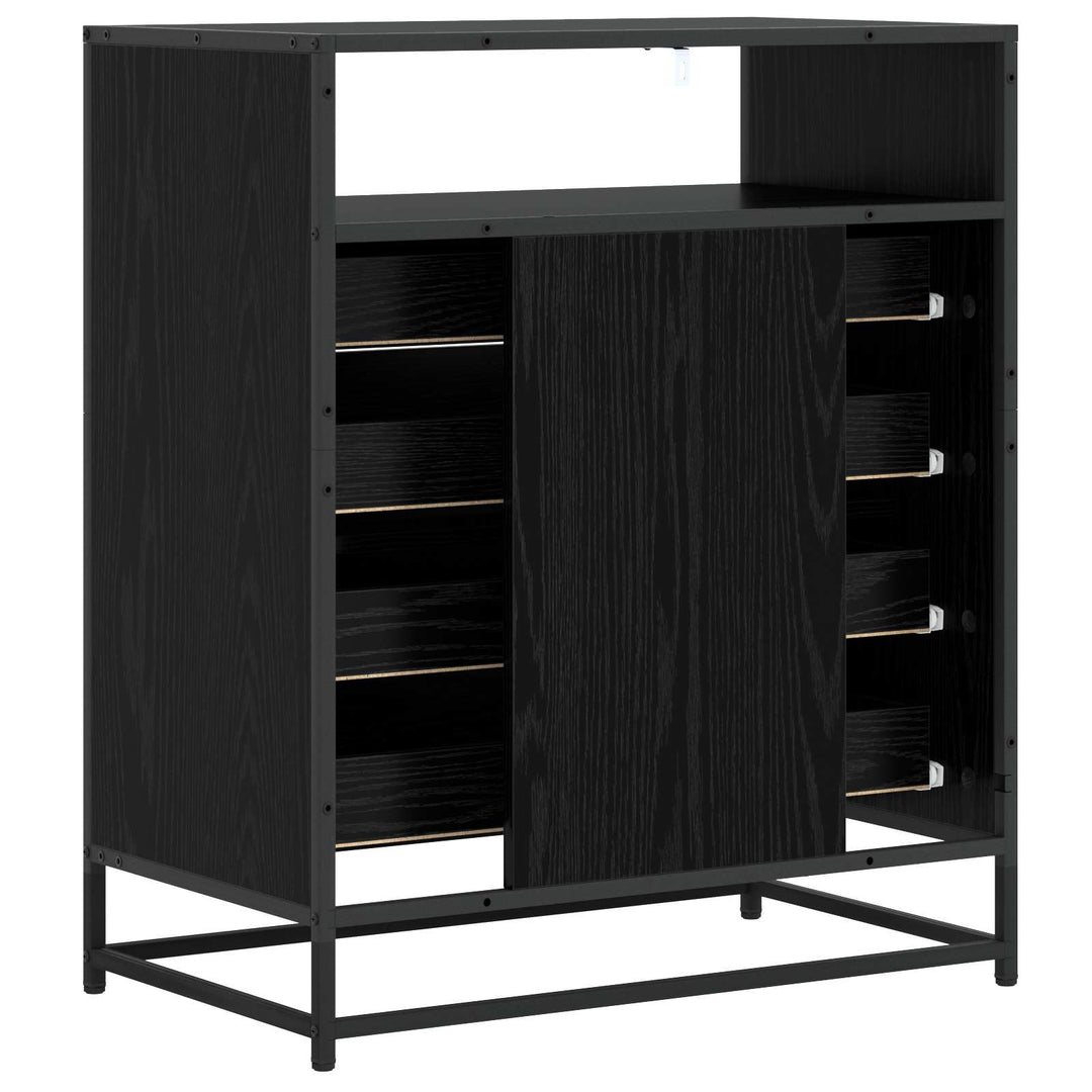 Skuffeskab 4-Skuffe Sort eg 70 x 41 x 83,5 cm Konstrueret træ