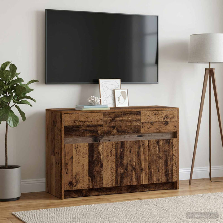 TV-skab 91 x 34 x 61 cm Gammelt træ Konstrueret træ