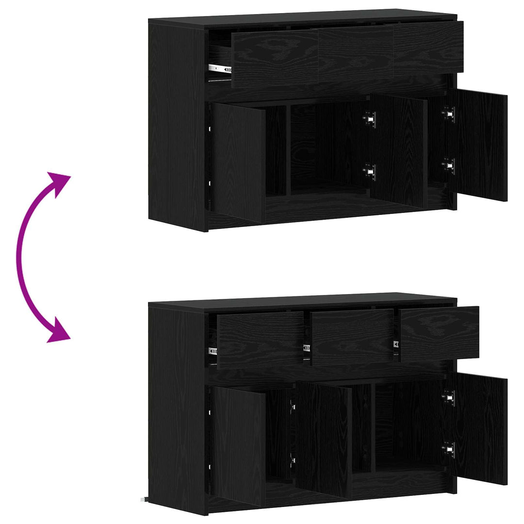 TV-skab 91 x 34 x 61 cm Sort eg Konstrueret træ
