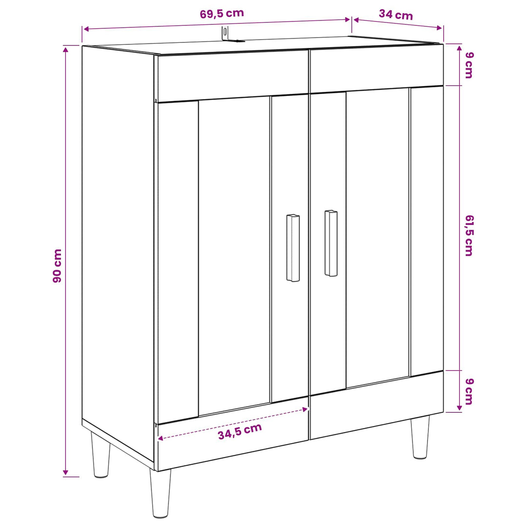 Sideboard Gammelt træ 69,5 x 34 x 90 cm Konstrueret træ